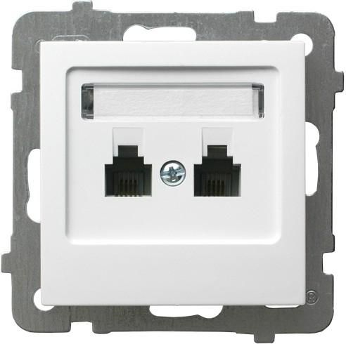 Ospel Gniazdo telefoniczne AS podwójne niezależne białe (GPT-2GN/m/00)