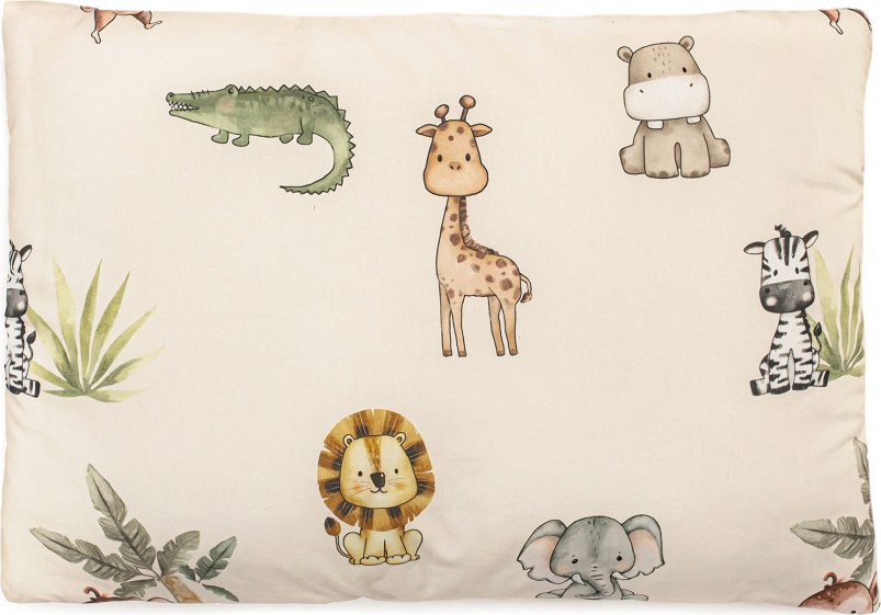 Płaska poduszka bawełniana dla dzieci 35x45cm - ZOO