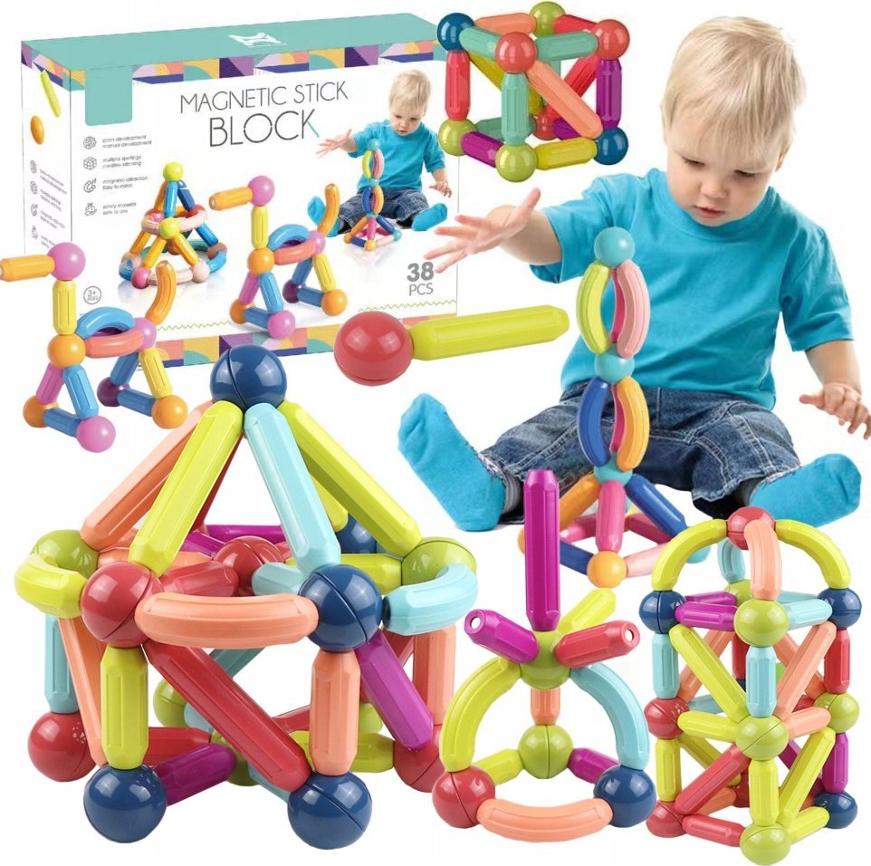 Klocki Magnetyczne Edukacyjne Magnetic Sticks Xxl