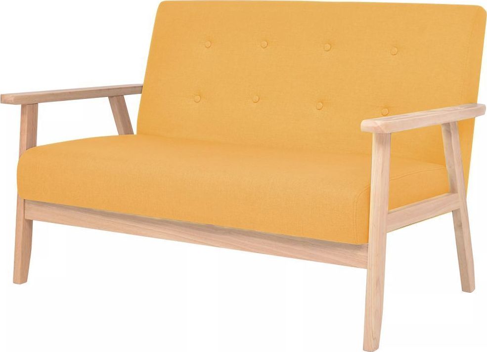 vidaXL 2 osobowa sofa tapicerowana, żółta