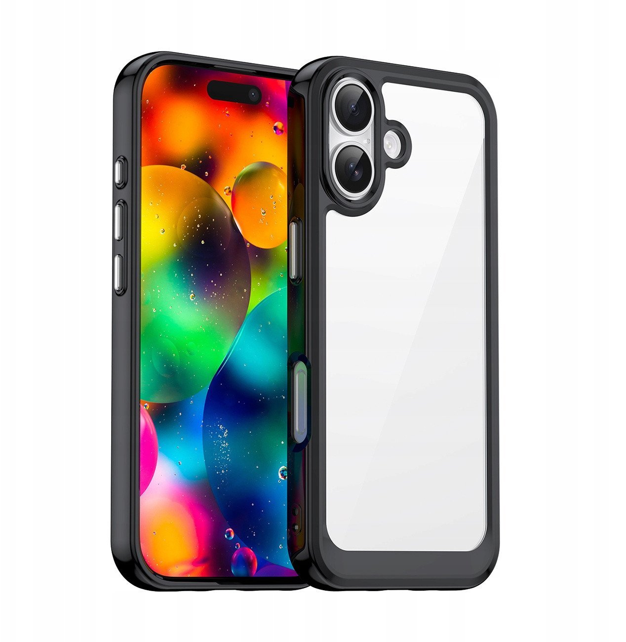 Etui Outer Space na iPhone 17 - czarne przezroczyste