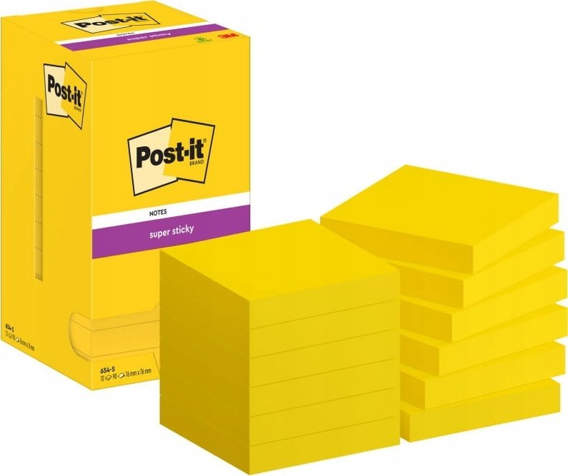 3M Post-it blok Super Sticky ultragul 76x76mm 12 blokke