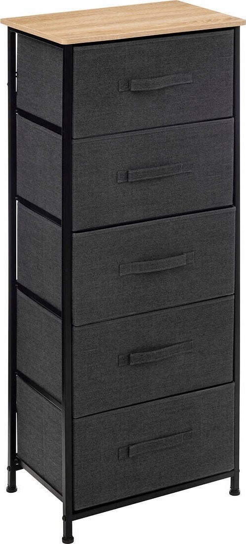 5five Regał z 5 tekstylnymi szufladami TISS, 45 x 30 x 114 cm