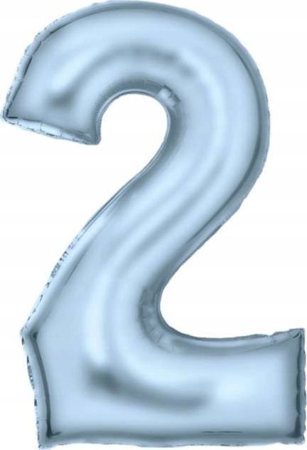 AMSCAN Balon foliowy cyfra 2 satynowy pastelowy niebieski 86cm spakowany 9917334