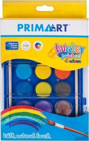 Prima Art Farby akwarelowe wodne 18 kolorów + pędzelek