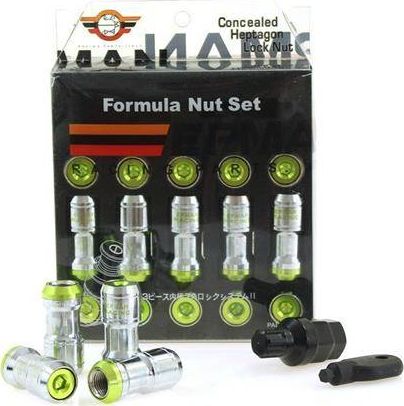 MTuning_F Nakrętki JDM Performance M12x1.25 Green Zabezpieczające