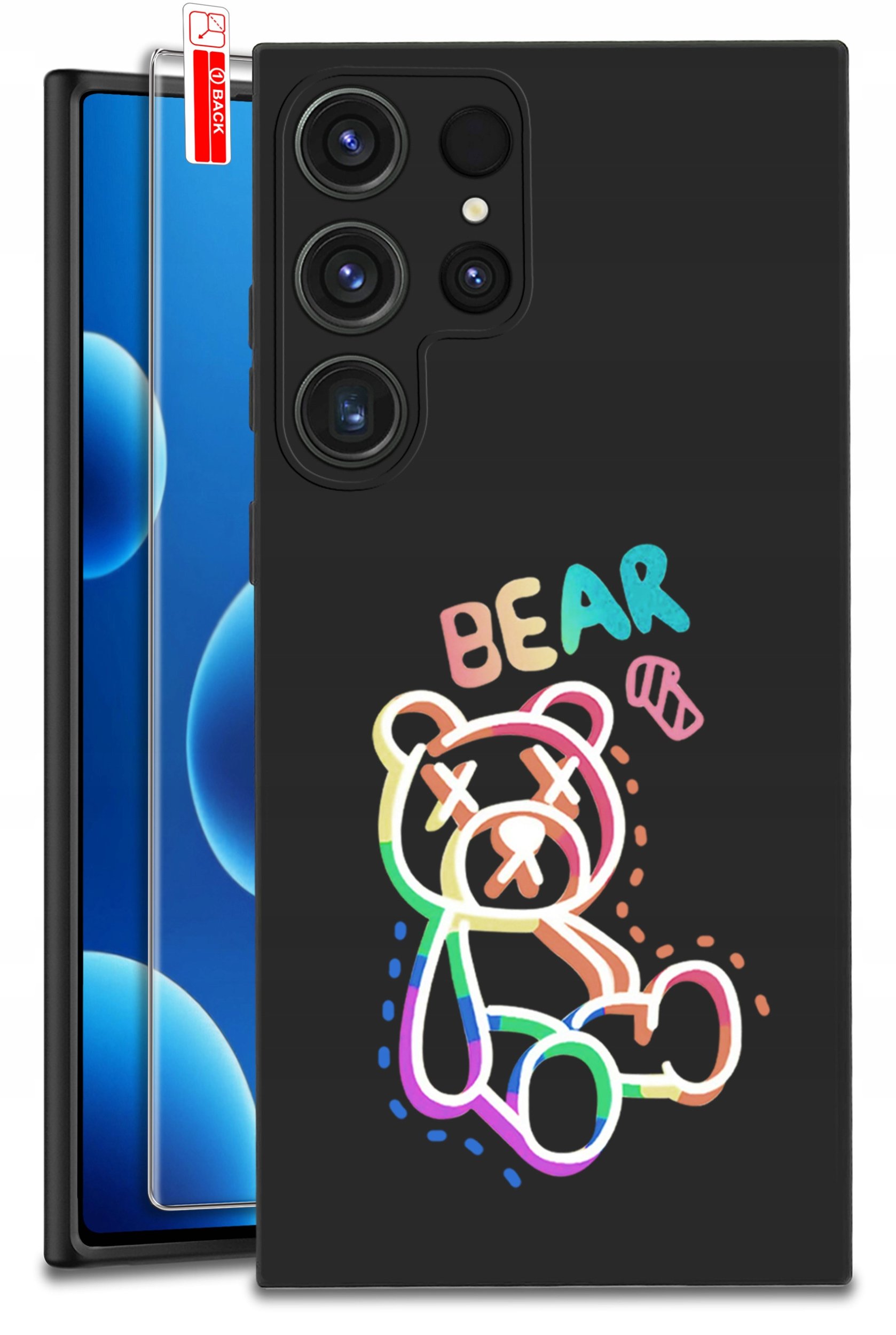 ETUI do Samsung Galaxy S25 Ultra WZORY | SILIKONOWE MATT CASE + SZKŁO 9H