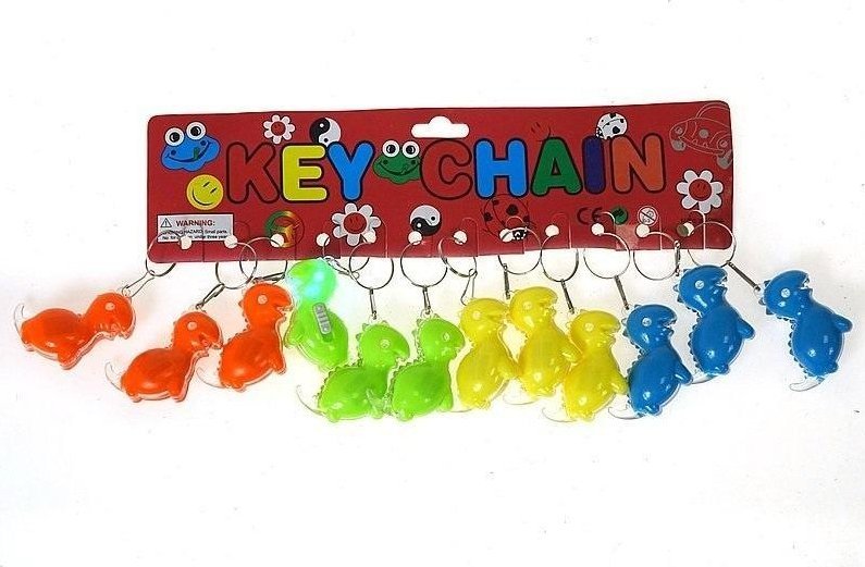 Brelok dinozaur - latarka 5x2,5cm (12szt)