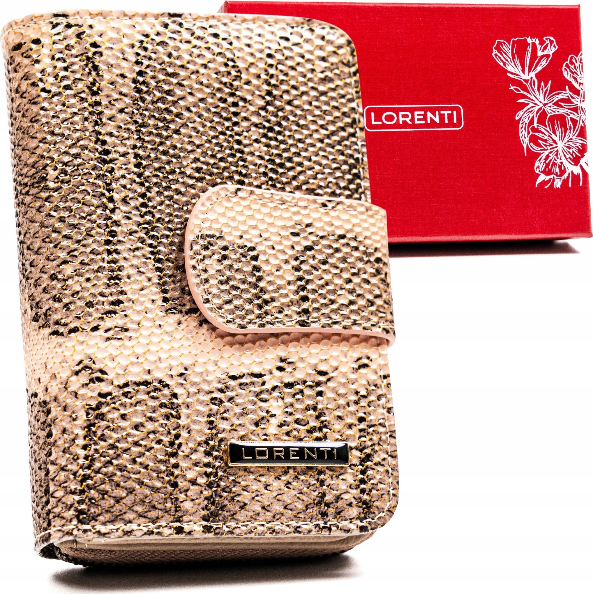 Lorenti Skórzany Portfel Damski Z Systemem Rfid Protect, Zapinany Zatrzaskiem