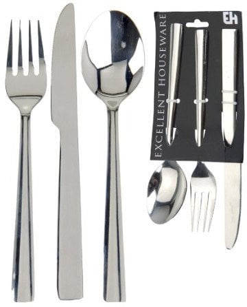 Excellent Houseware Zestaw sztućców stalowy 3 el.