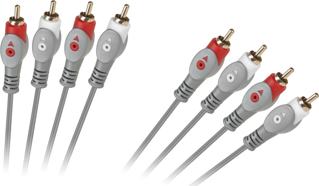 Kabel RCA (Cinch) x4 - RCA (Cinch) x4 1.8m szary (KPO3408-1.8)