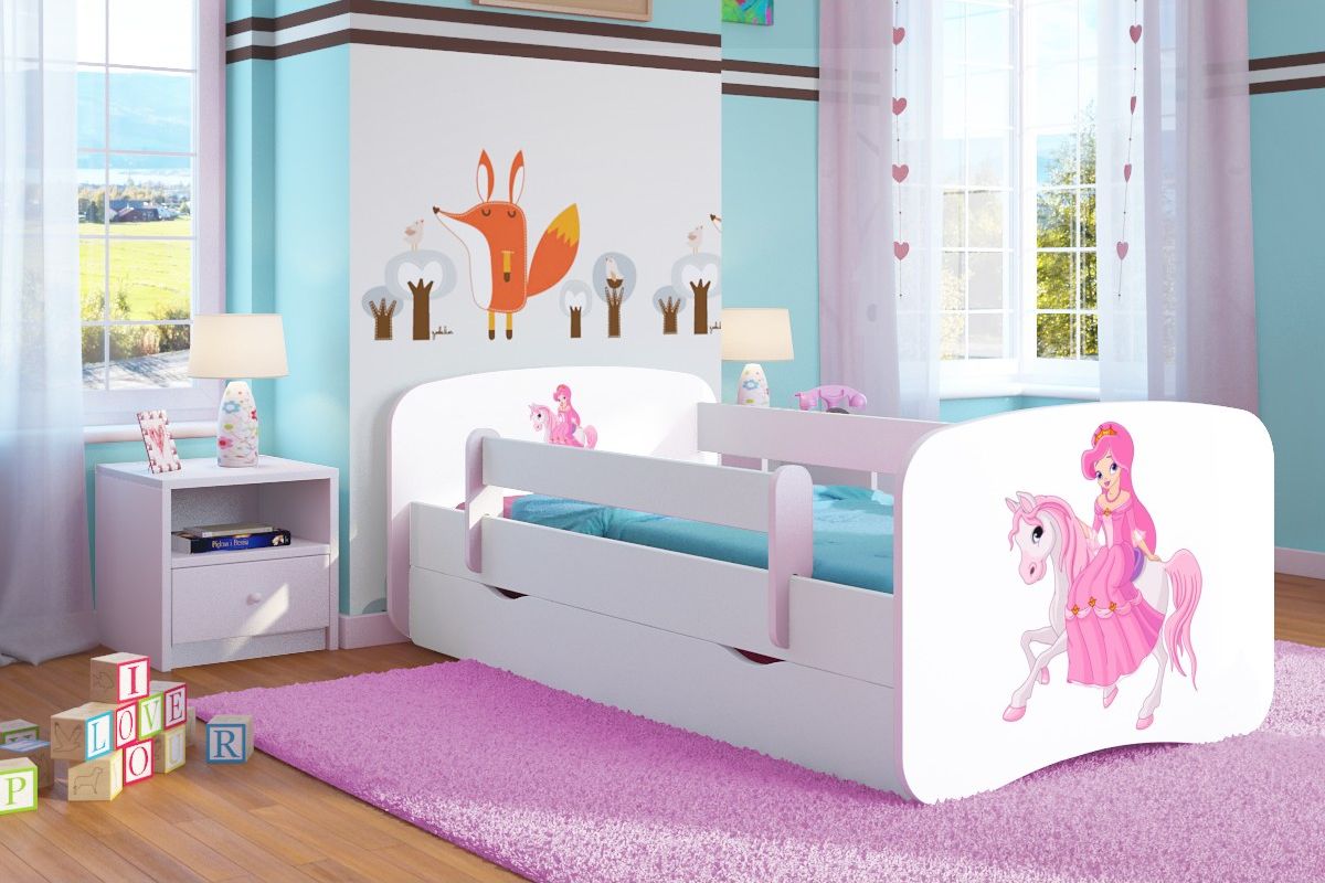 Kocot Kids Łóżko BABY DREAMS księżniczka na koniu 140 z barierką Kocot Kids