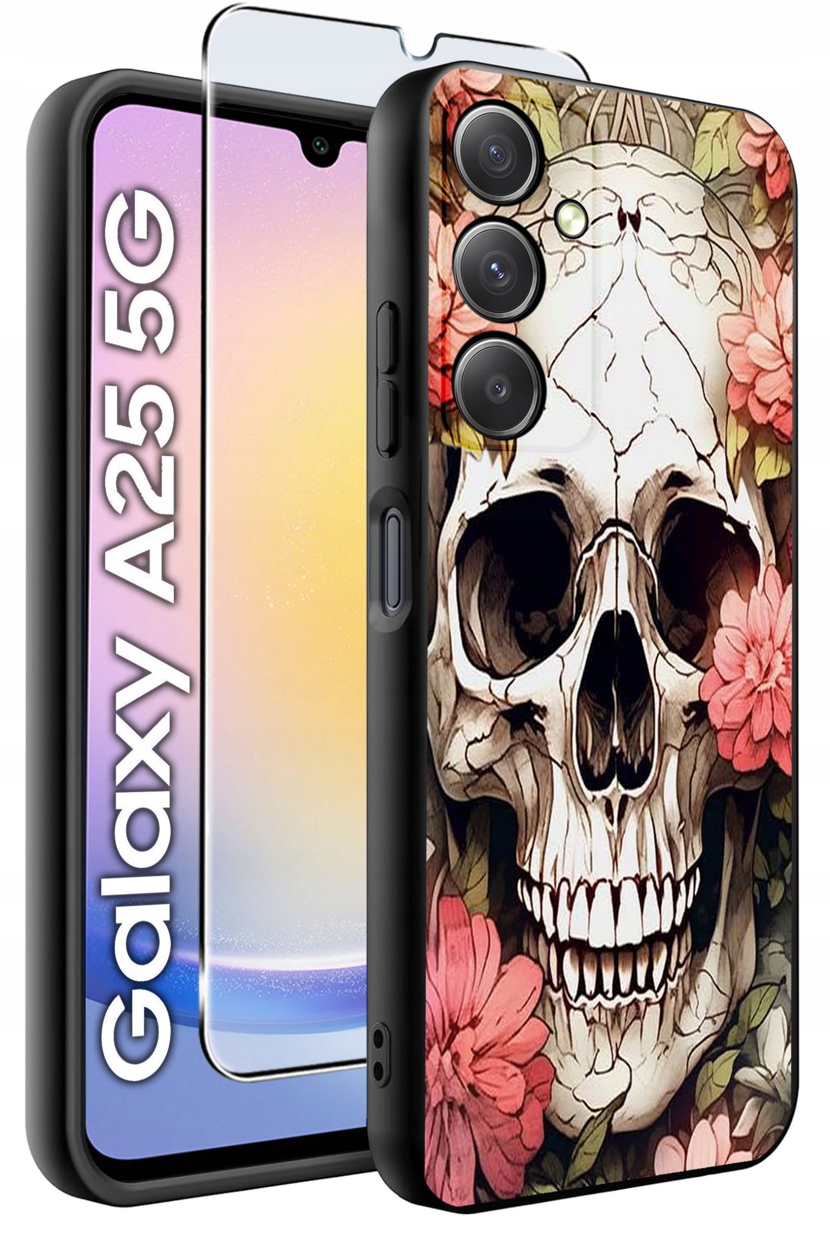 ETUI do Samsung A25 5G WZORY | SILIKONOWE MATT CASE + SZKŁO HARTOWANE 9H