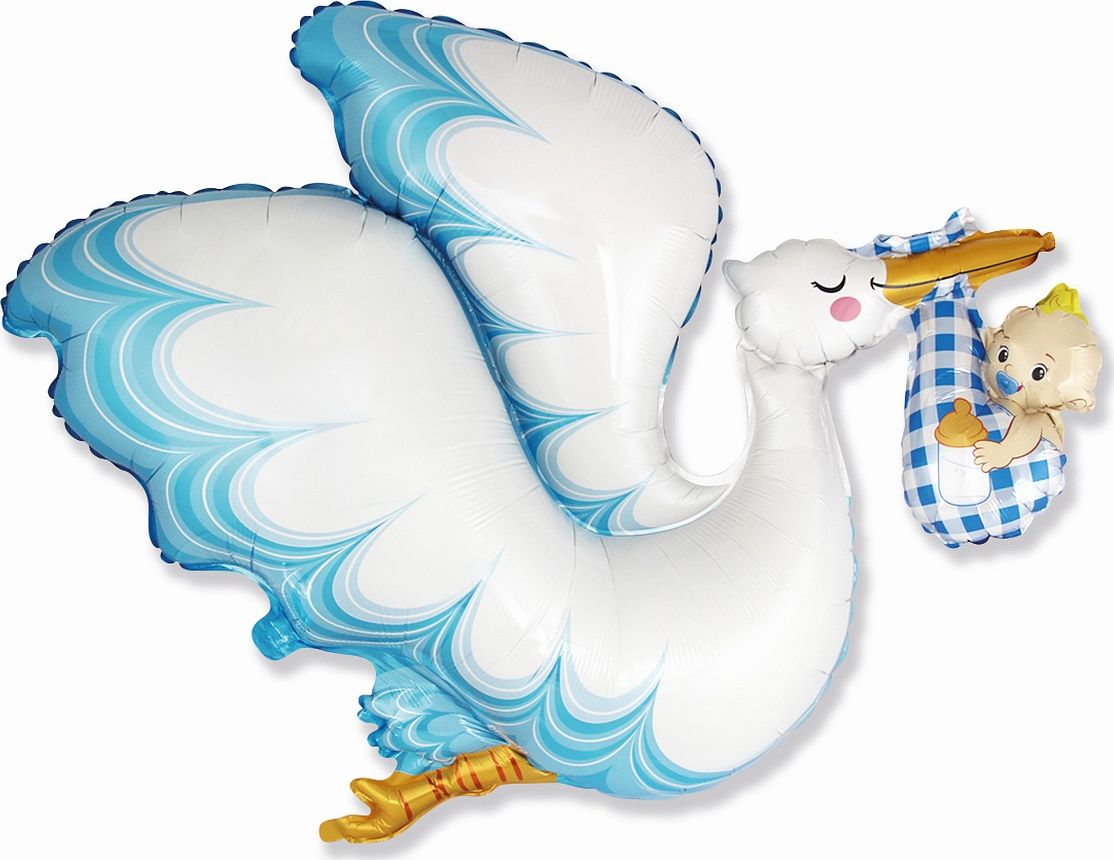 Flexmetal Balon foliowy 24 cale FX - Bocian Baby Boy, pakowany