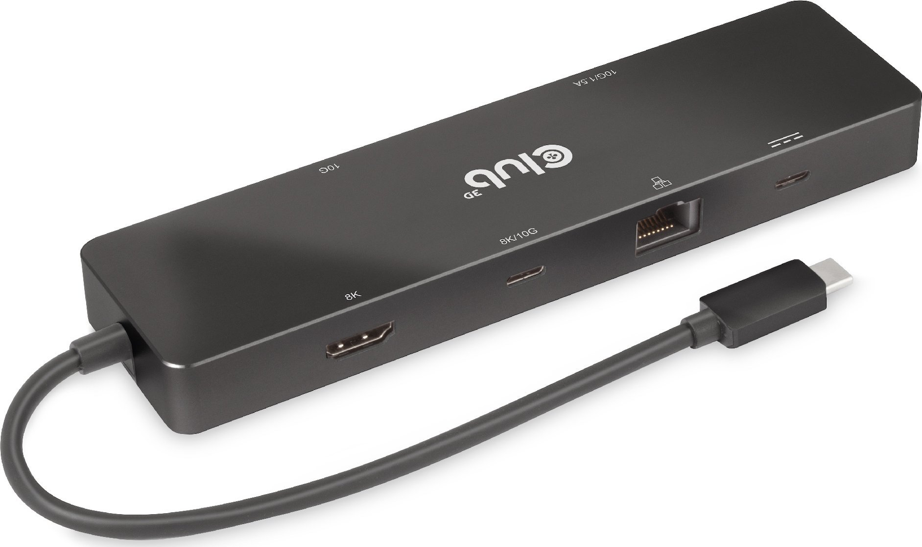 HUB USB Club 3D Club 3D dokovací stanice USB-C 3.2 Gen1 6in1 Hub 1x USB-C Video 4K60Hz, 1x HDMI 4K60Hz, 2x USB-A, USB-C PD 100W, RJ45