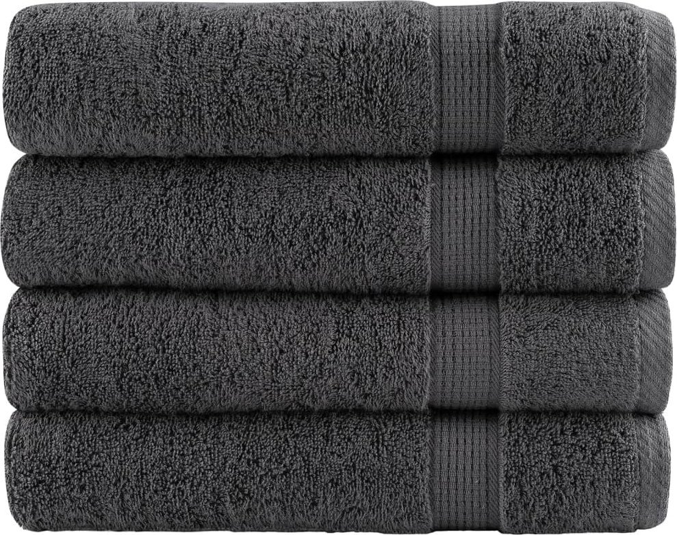 vidaXL vidaXL Ręczniki do rąk, premium, 4 szt., antracyt, 50x100 cm, bawełna