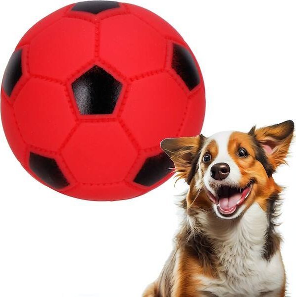 Springos Piłeczka dla psa, dźwiękowa zabawka dla zwierząt śr. 6,7 cm czerwono-czarna UNIWERSALNY