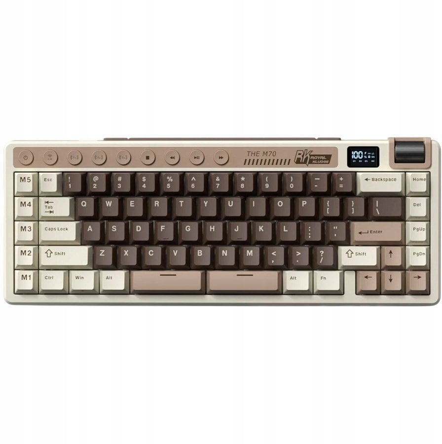 ROYAL KLUDGE RK M70 Mocha Grey Gaming Keyboard Beige switch