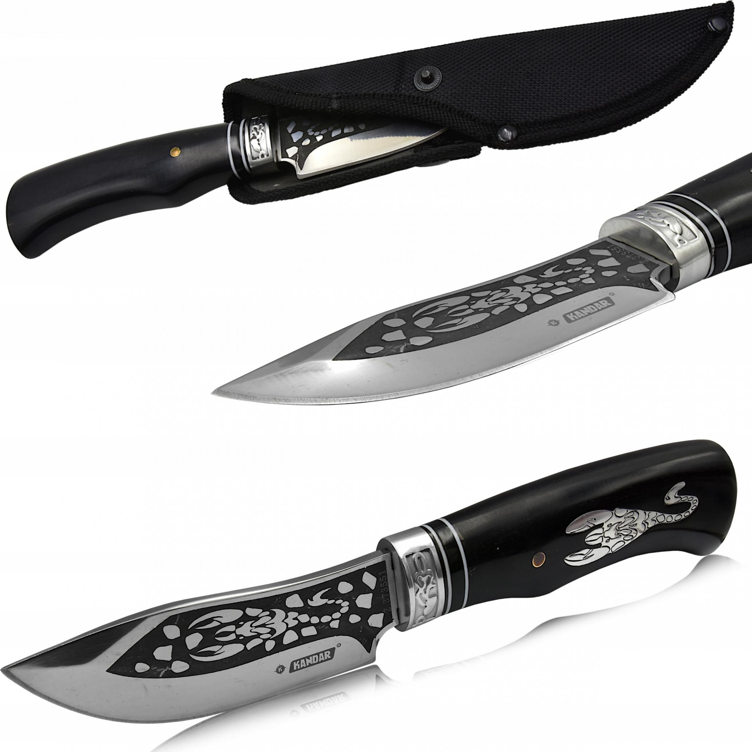 Kandar Nóż Myśliwski Wojskowy Survivalowy + Pochwa