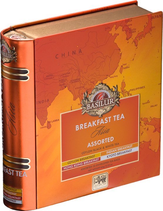Basilur Basilur BREAKFAST TEA ASIA zestaw herbat 4 smaki w torebkach PUSZKA KSIĄŻKA - 32 szt.