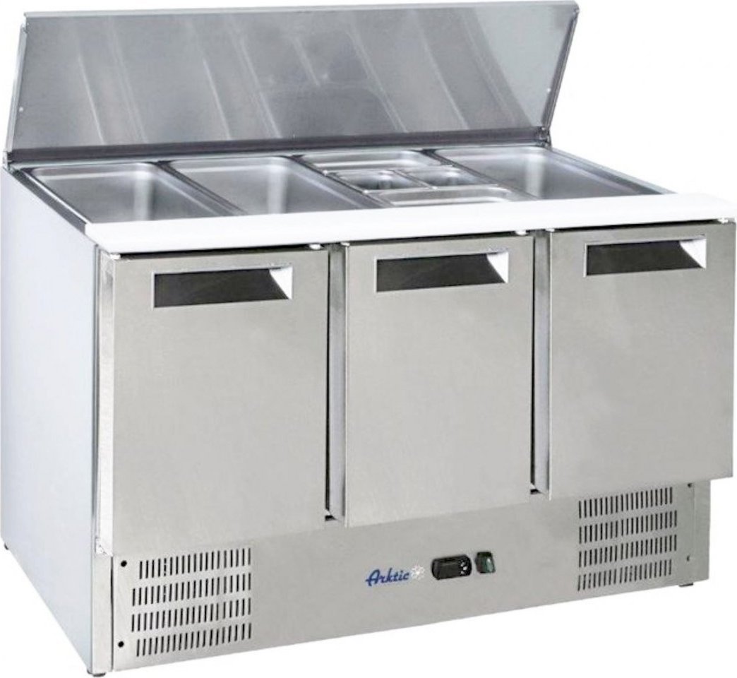 ARKTIC Stół chłodniczy sałatkowy 3-drzwiowy z pokrywą uchylną na 4x GN1/1 368 l - Hendi 236178