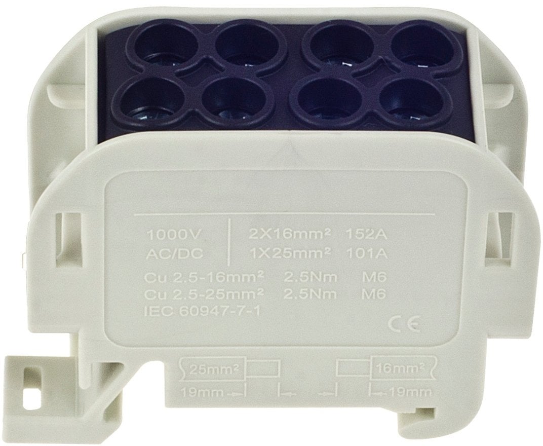 Złączka szynowa jednopolowa ZGX 1x35/2x25 mm2 czarna (Al/Cu) ENE-00516