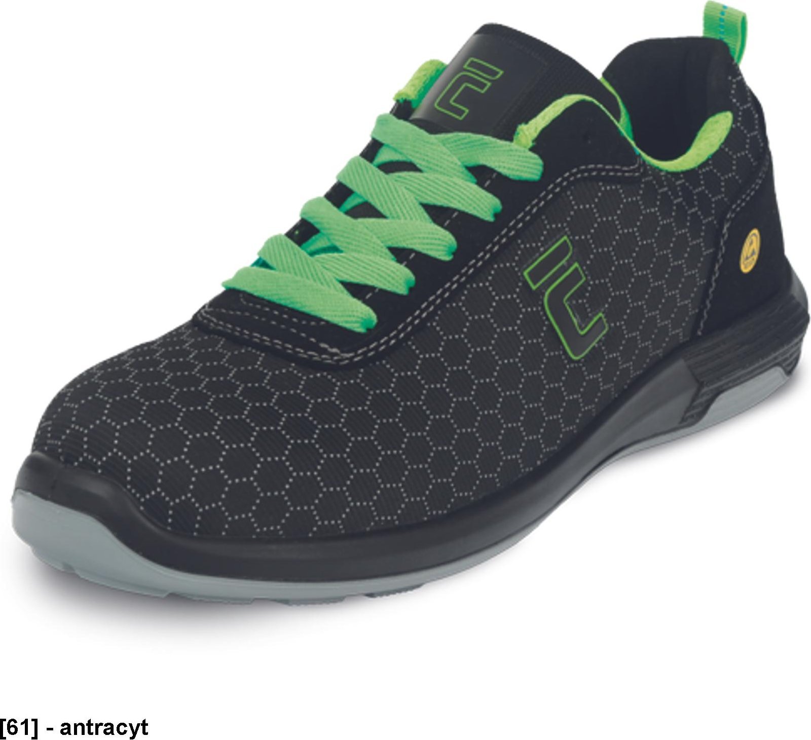 CERVA BIBURG MF ESD S3S SR - Półbuty bezpieczne podnosek włókno szklane antyprzebiciowa wkładka podeszwa PU/TPU cholewka PUTEK lepsza oddychalność 37