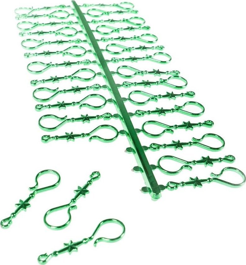 Haczyki plastikowe do ozdób zielone 30szt