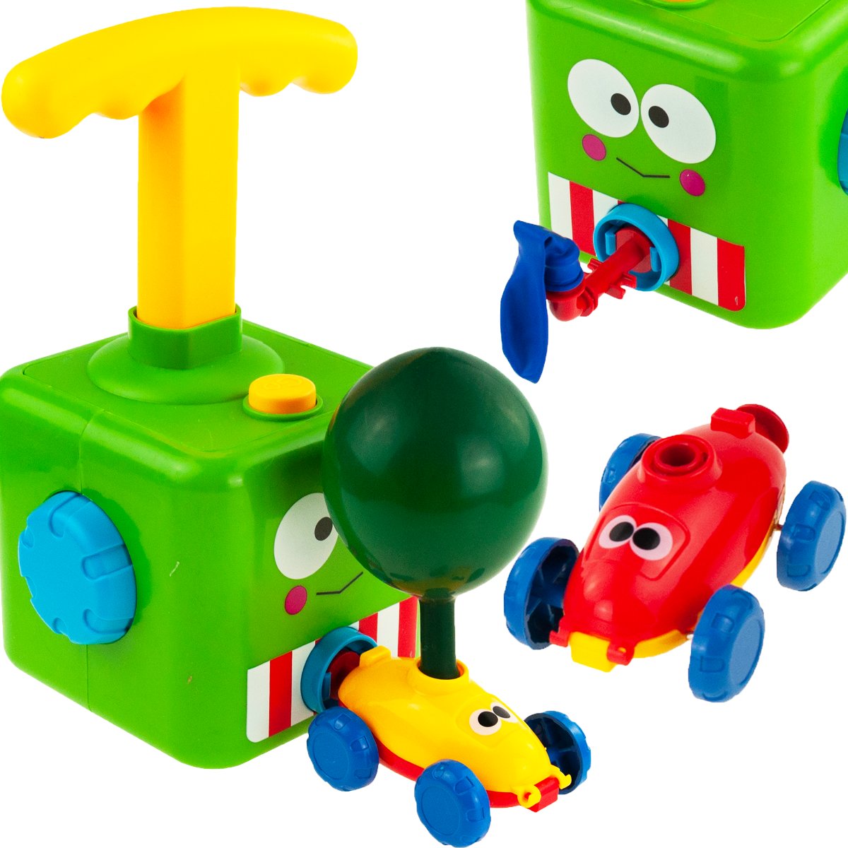 TG67285 SAMOCHÓD WYRZUTNIA BALONÓW AUTKA AERODYNAMICZNY 2 AUTA ZESTAW