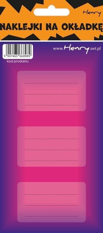 HENRY Naklejki na zeszyty - Niebiesko-różowe (12szt)