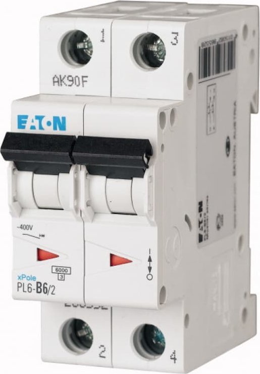 Eaton Wyłącznik nadprądowy 2P B 6A 6kA AC PL6-B6/2 286552