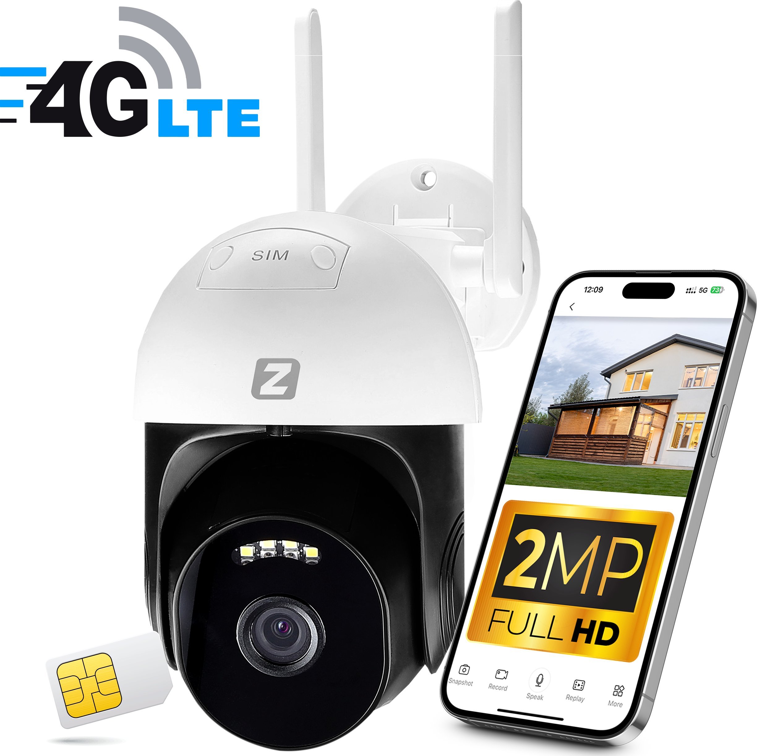 Kamera Obrotowa IP V2 GSM 4G LTE SIM IKPGSM210V1 3MPx AUDIO, WYKRYWANIE POSTACI