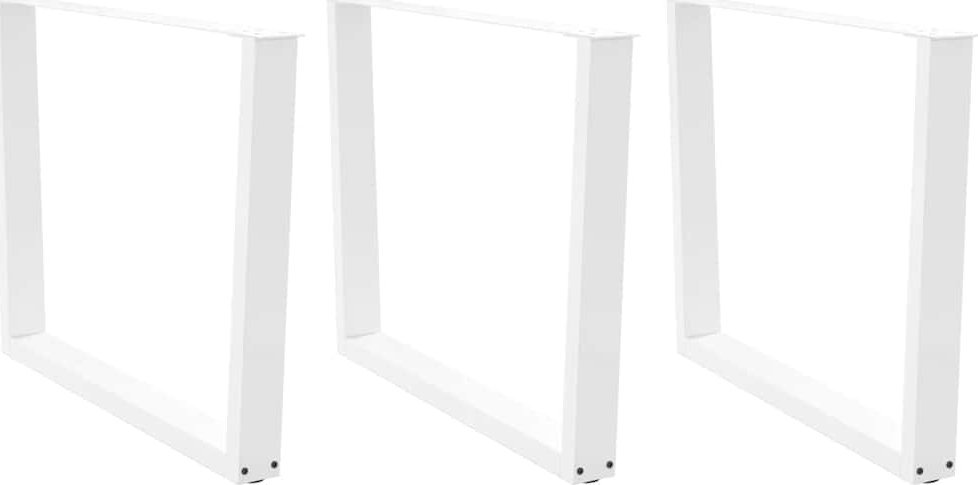 Nogi do stołu jadalnego w kształcie litery V 3 szt. Białe Stal