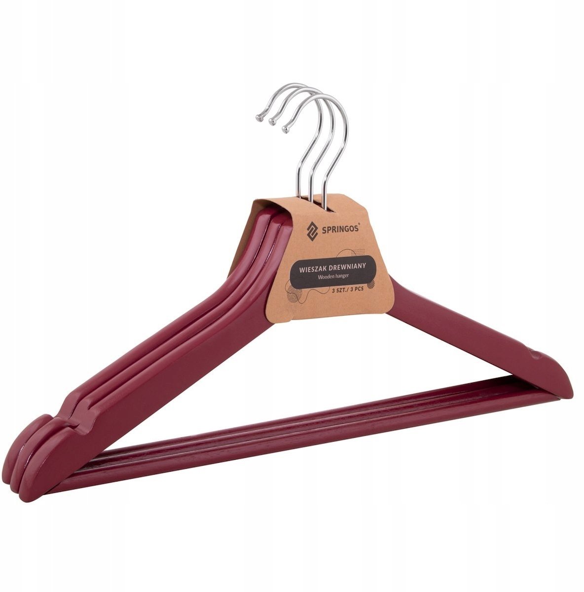 Drewniany wieszak HG0002, 3 vnt.