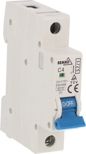 Bemko Wyłącznik nadprądowy 1P C 4A A00-S7-1P-C04