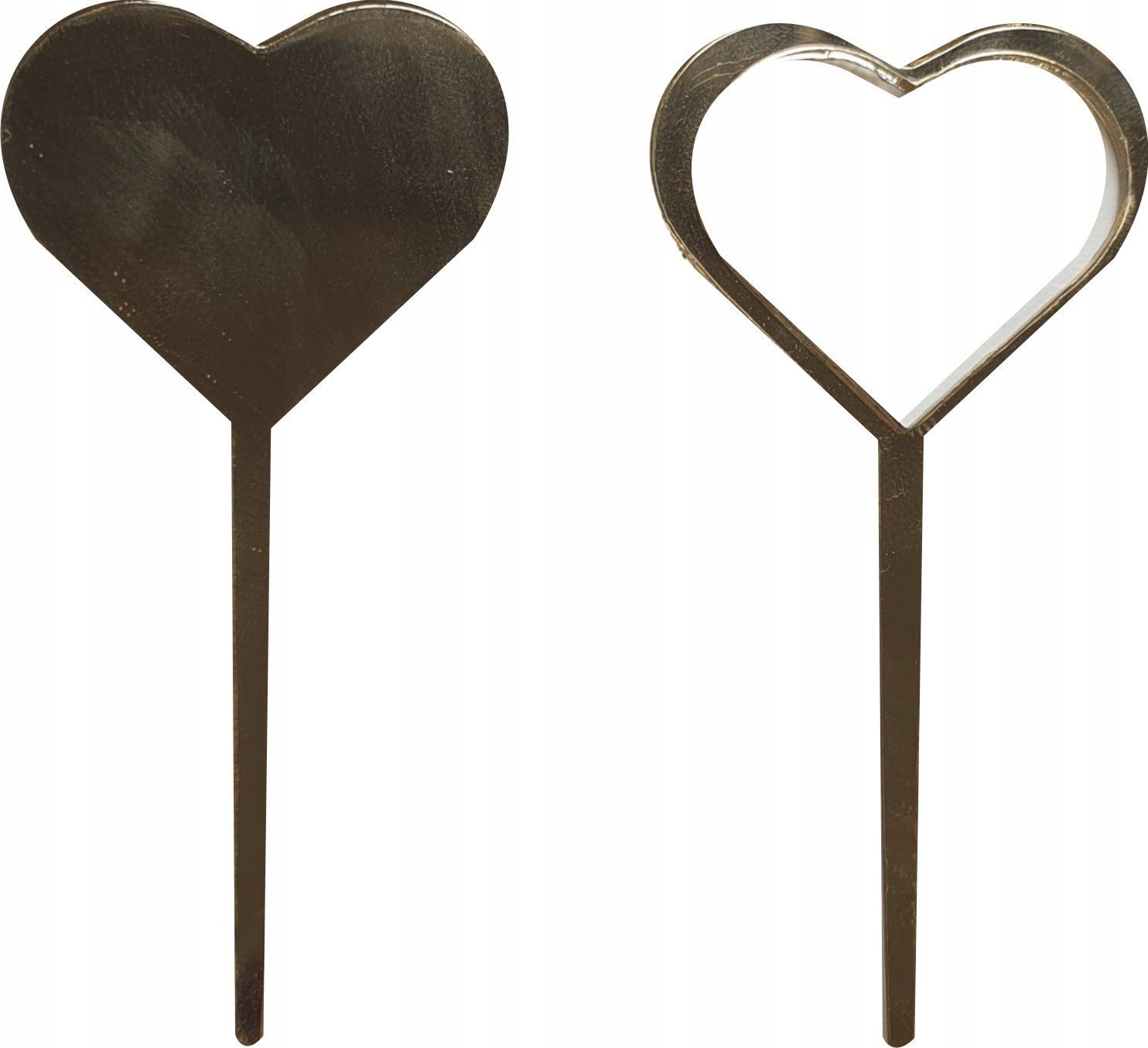 details Topper 2 serca dekoracja na tort pleksi złoty 2szt