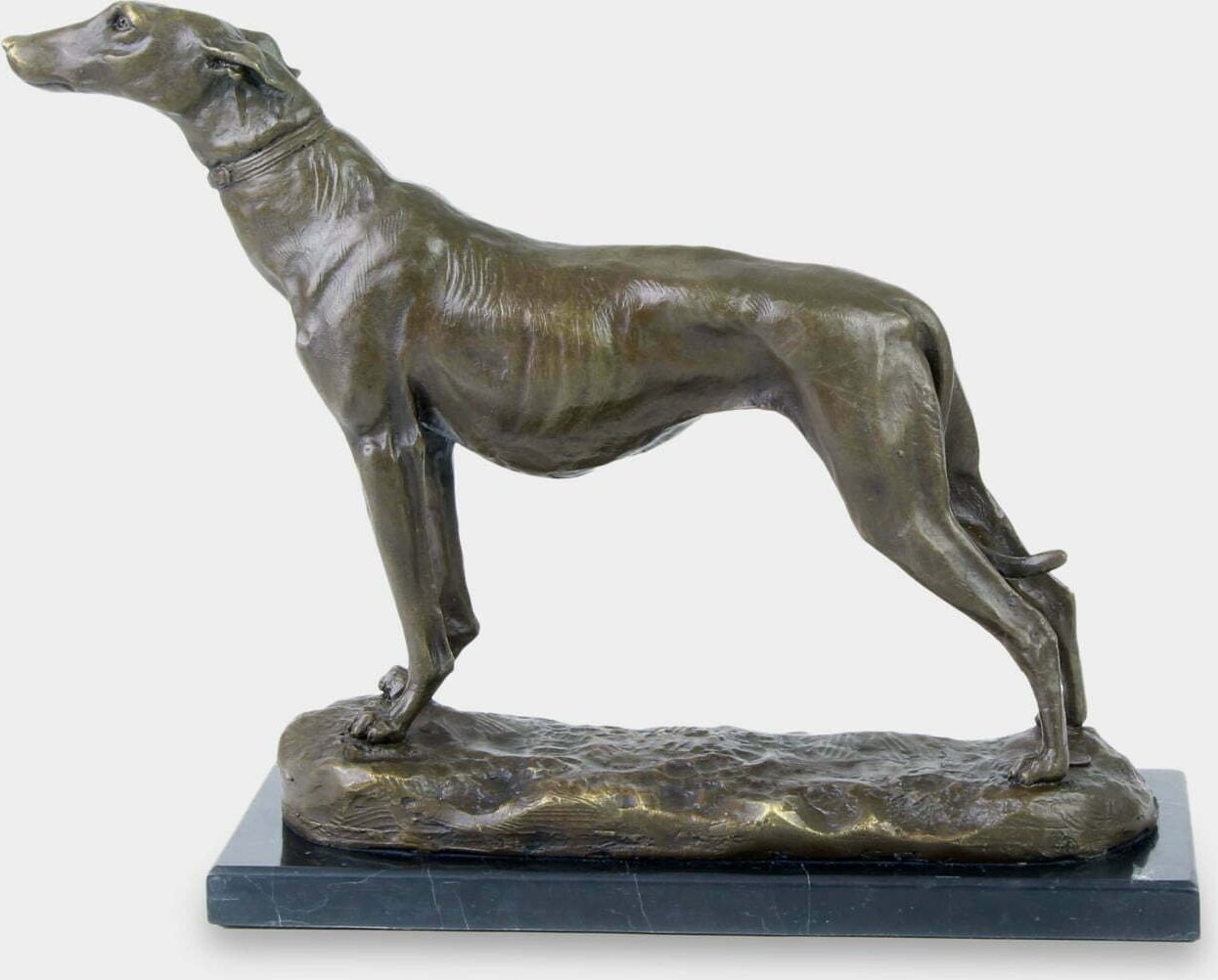 rzezbyzbrazu Stojący Chart Rzeźba z Brązu