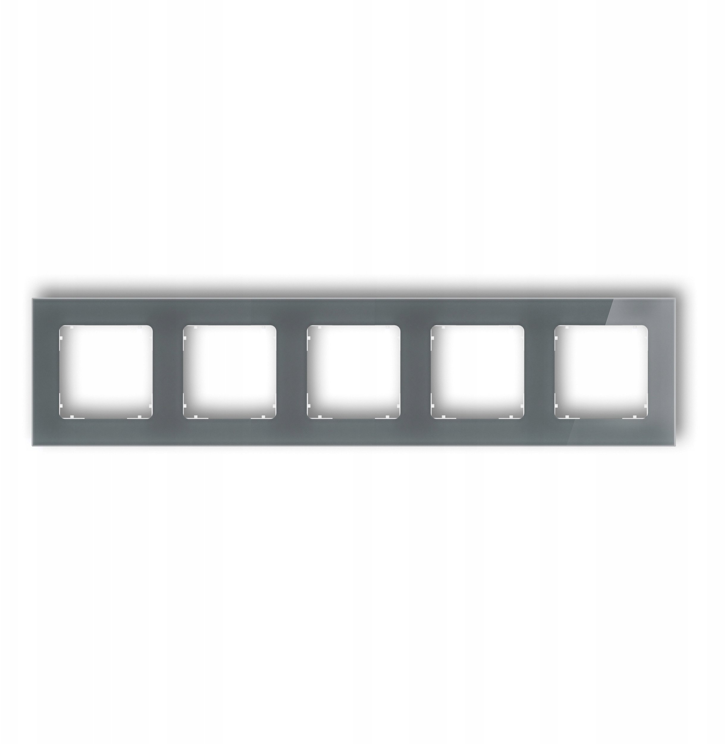 Karlik Ramka uniwersalna pięciokrotna kwadratowa - efekt szkła (ramka: grafitowa spód: biały) 28-0-IRSK-5