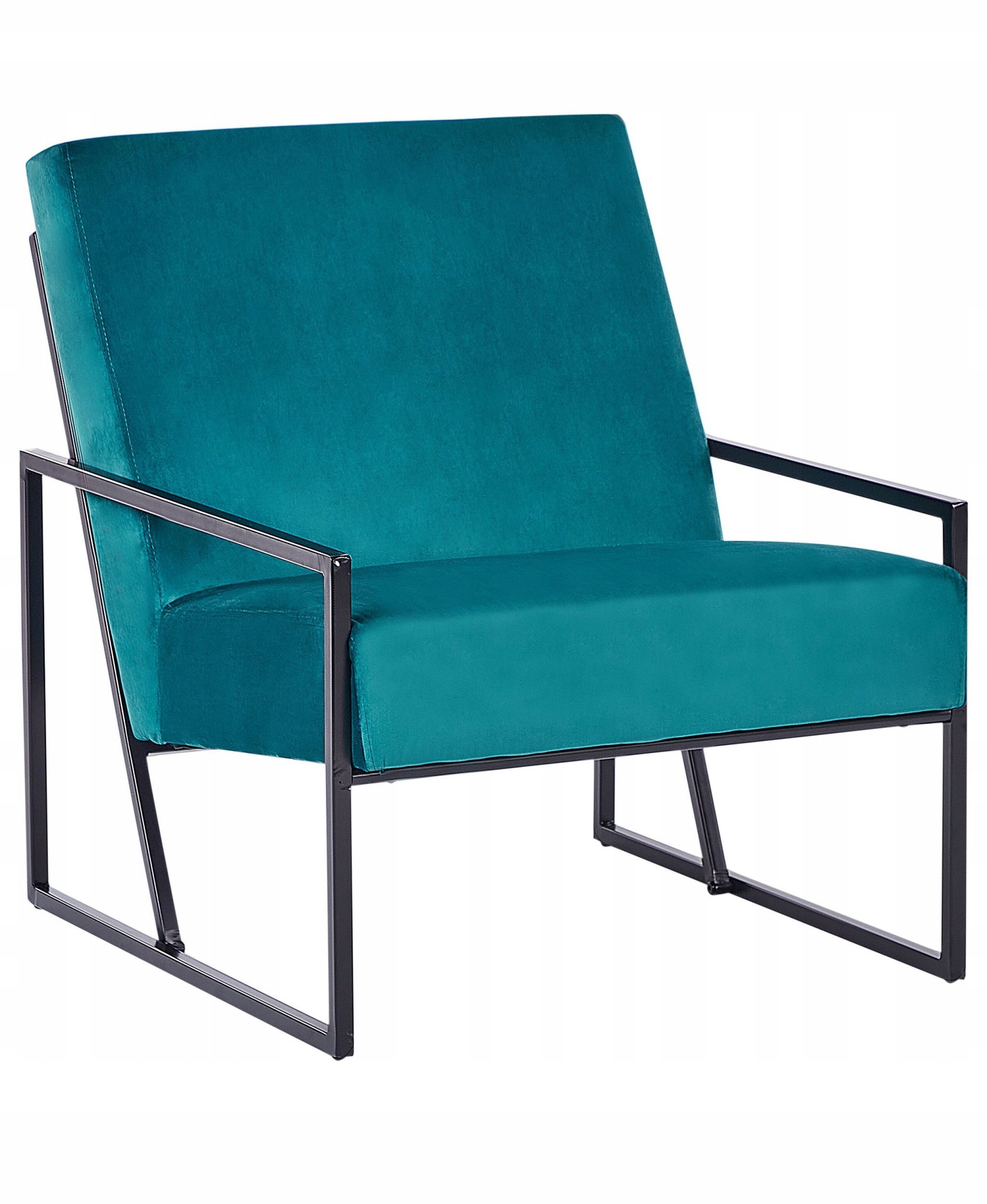 Beliani Fotel DELARY Welur Lazurowy