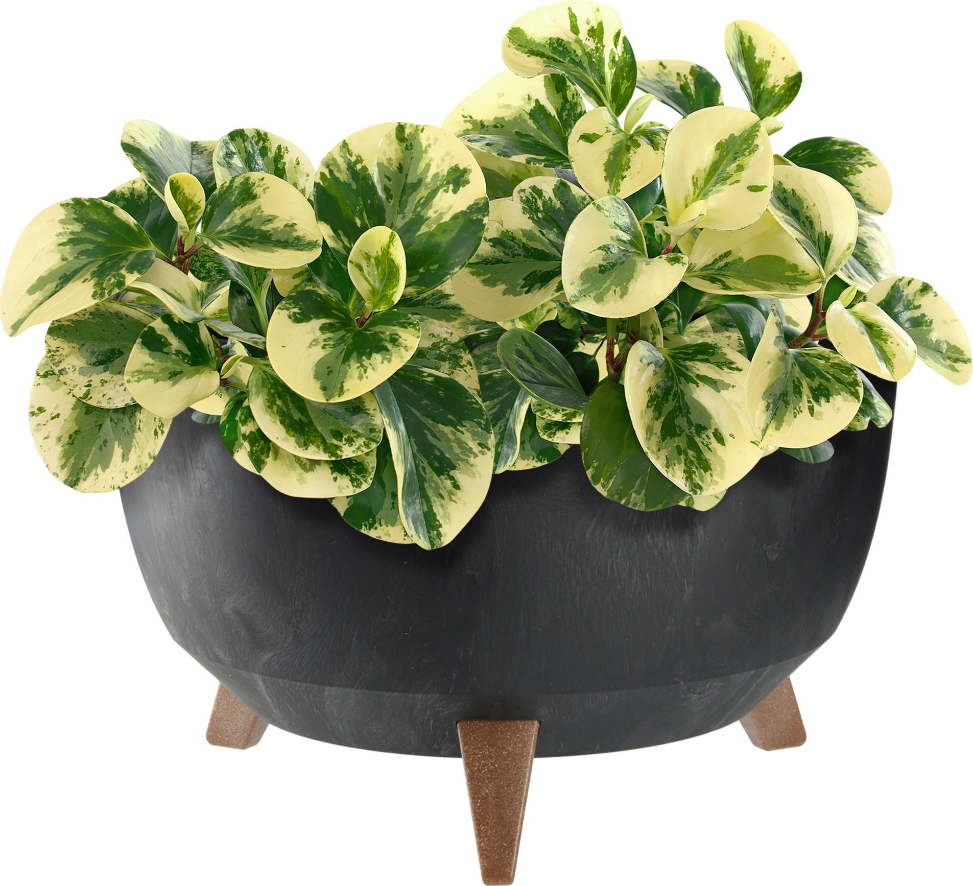 KADAX Doniczka Donica Na Kwiaty 40cm Osłonka + Wkład Nóżki Korek Kwietnik Czarny