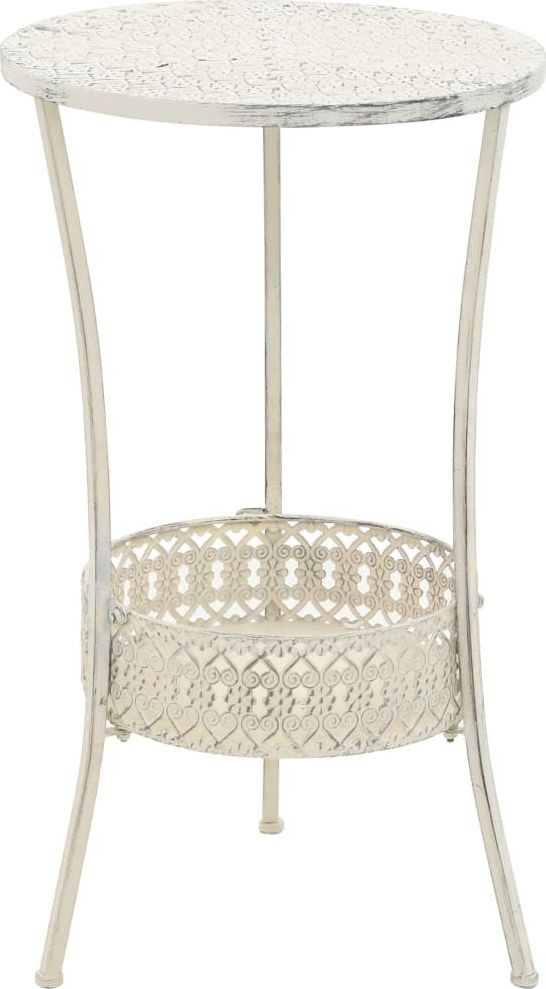 vidaXL Okrągły stolik bistro, styl vintage, metalowy, 40x70 cm, biały