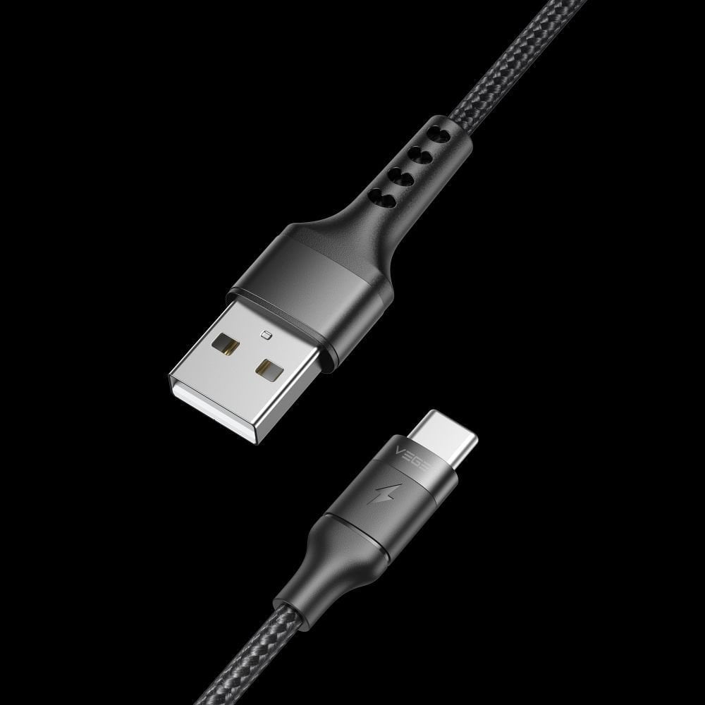 Kabel USB Veger VEGER kabel USB A do Typ C PD 5A 100W AC03 1,2 m czarny