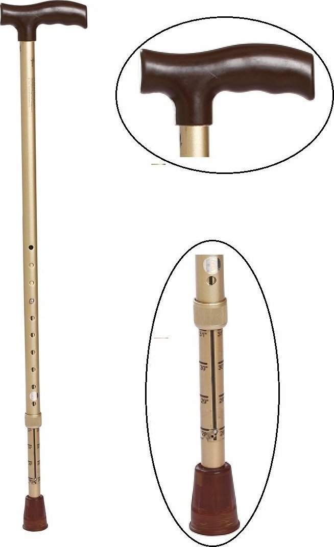 TYNOR Laska inwalidzka ortopedyczna aluminium regulowana