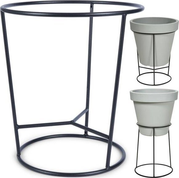 Vilde Stojak na doniczkę metalowy czarny dwustronny 37x41 cm