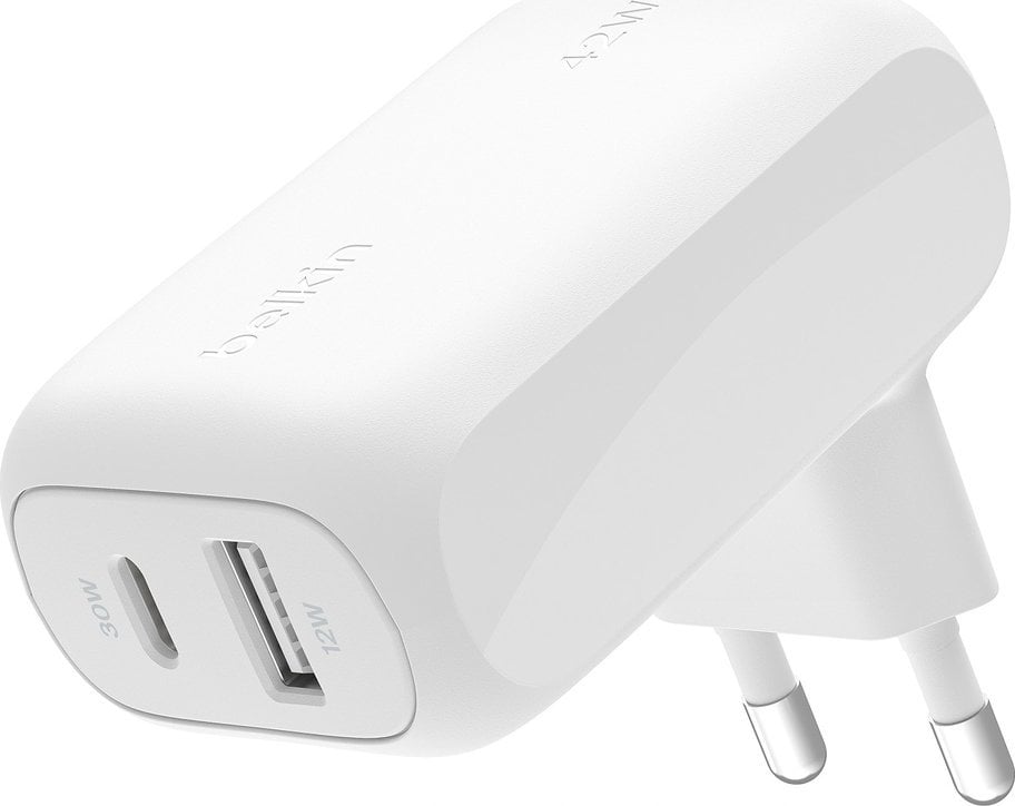 Ładowarka Belkin BoostCharge 1x USB-A 1x USB-C 3 A (WCB009VFWH)