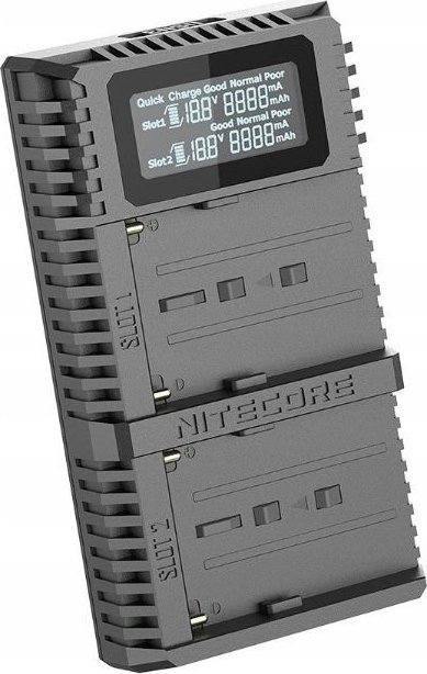 Ładowarka Nitecore Ładowarka Usb Na 2x Akumulator Sony Np-fm500h / Np-f730 / Np-f750 / Np-f770 / Np-f970 / Np-f550 + Ekran Lcd / Nitecore Usn3 Pro