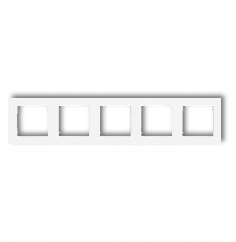 MINI Ramka uniwersalna pięciokrotna z tworzywa biały mat 25MR-5