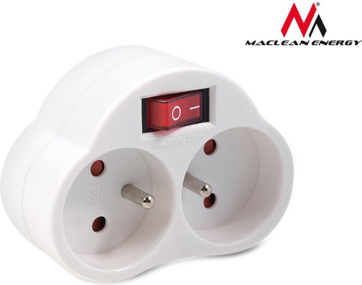 Maclean Gniazdo prądowe x2 MCE31 z wyłącznikiem