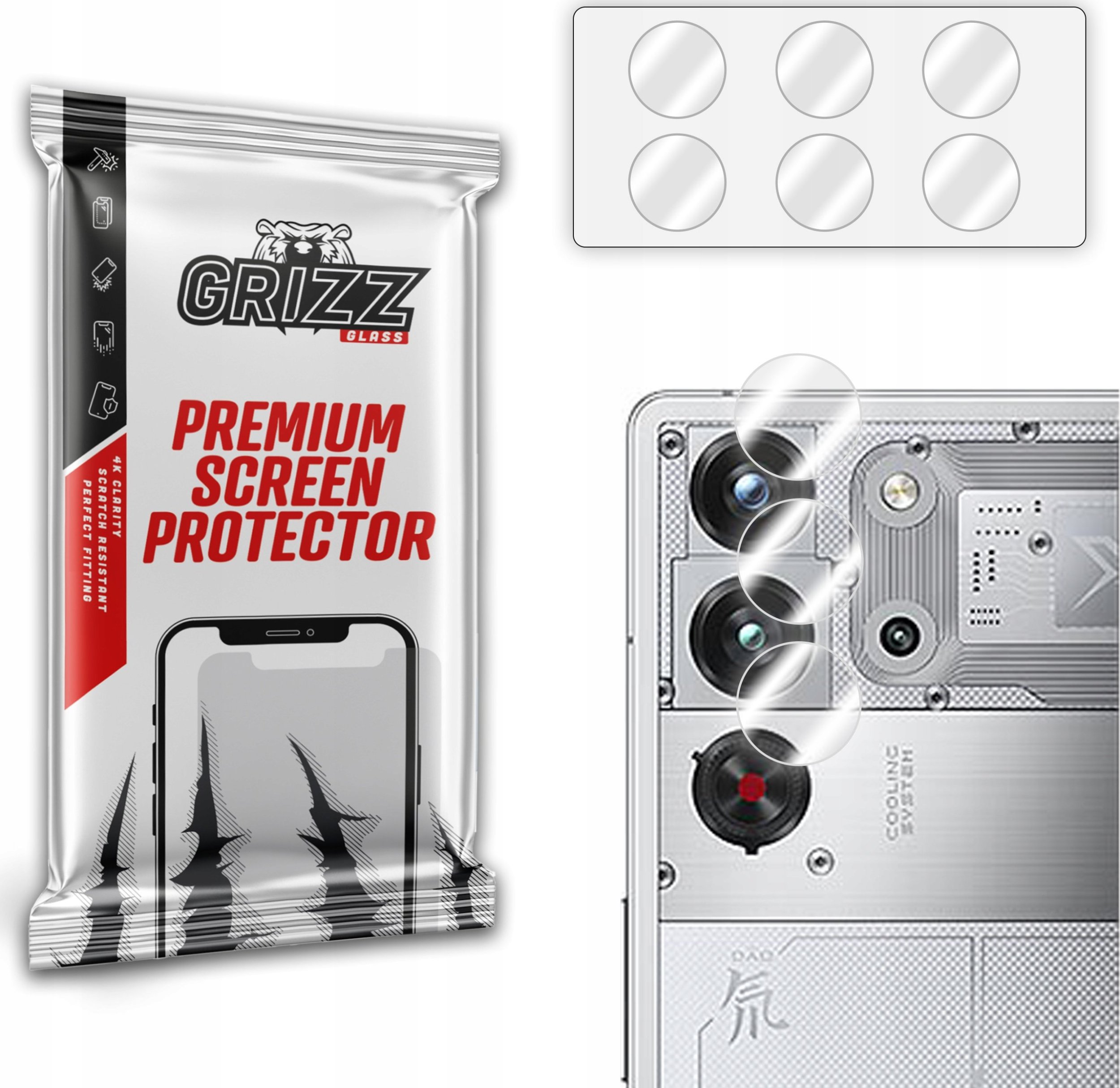 Szkło na aparat GrizzGlass HybridGlass Camera do ZTE nubia Red Magic 10 Pro Plus