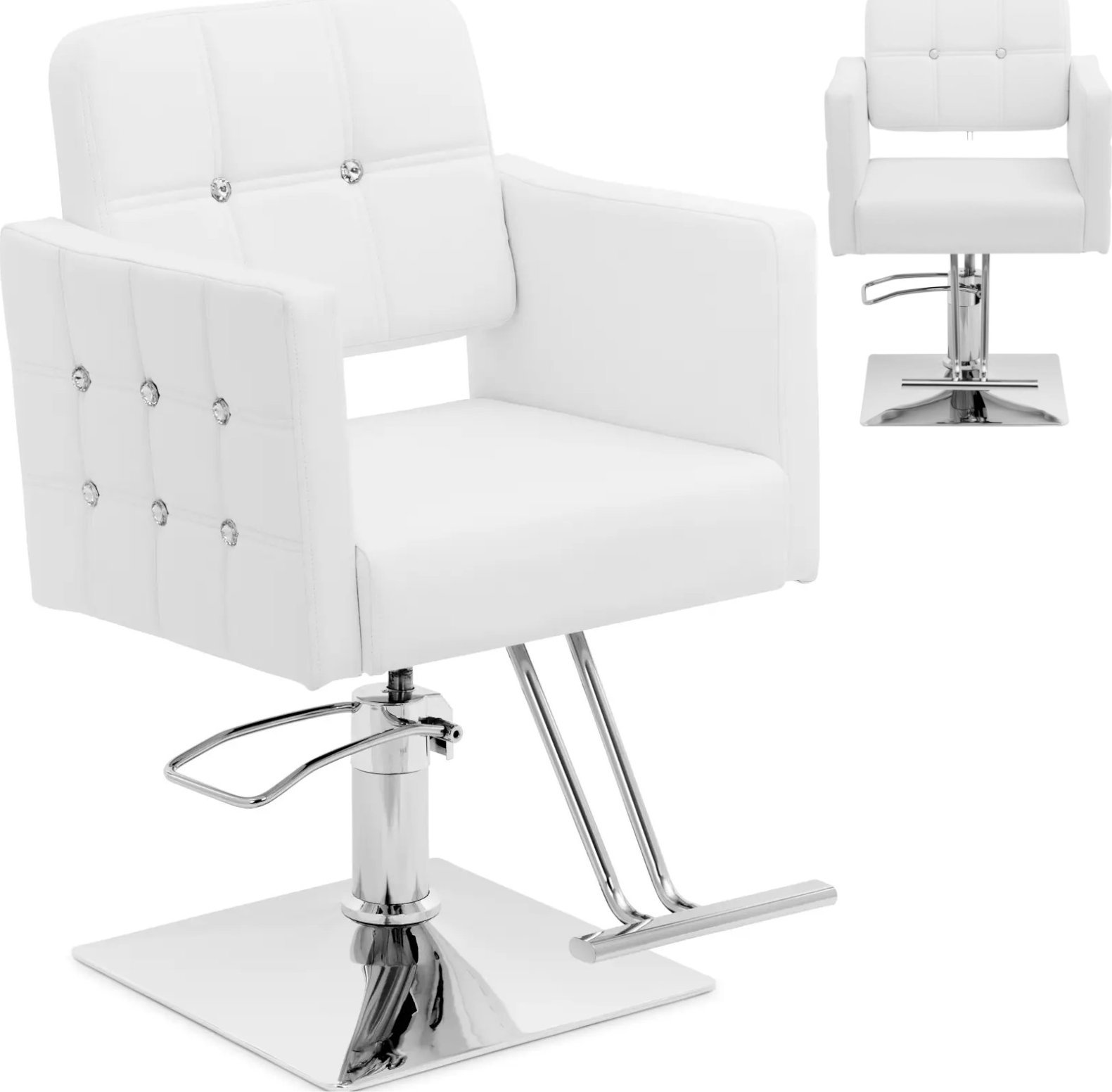 Physa Fotel fryzjerski barberski kosmetyczny z podnóżkiem Physa COTTAM - biały Fotel fryzjerski barberski kosmetyczny z podnóżkiem Physa COTTAM - biał